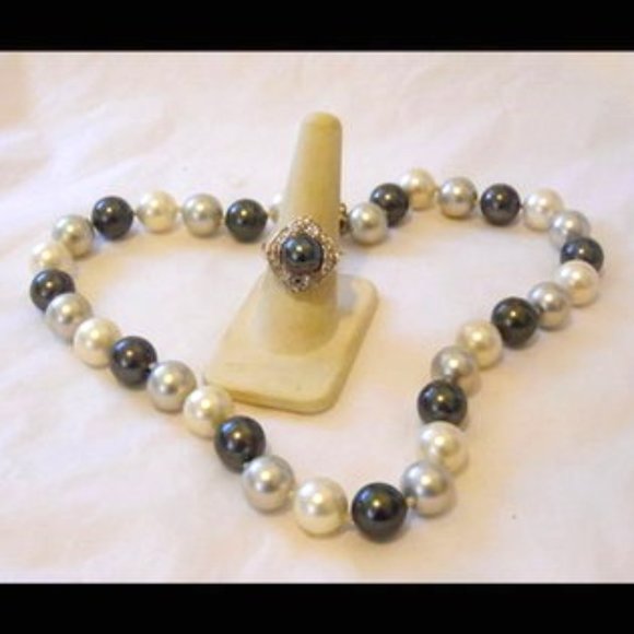 Pearlfection Jewelry Pearlfection Faux Tahitian Black South Sea